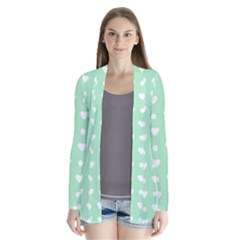 Hearts Dots Green Drape Collar Cardigan by snowwhitegirl