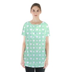 Hearts Dots Green Skirt Hem Sports Top