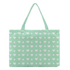 Hearts Dots Green Medium Tote Bag by snowwhitegirl