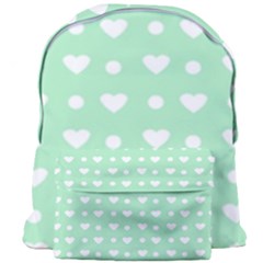 Hearts Dots Green Giant Full Print Backpack