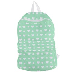 Hearts Dots Green Foldable Lightweight Backpack