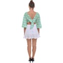 Hearts Dots Green Tie Back Butterfly Sleeve Chiffon Top View2