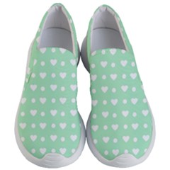 Hearts Dots Green Women s Lightweight Slip Ons