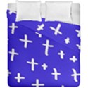 Blue White Cross Duvet Cover Double Side (California King Size) View1