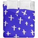 Blue White Cross Duvet Cover Double Side (California King Size) View2