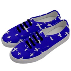 Blue White Cross Men s Classic Low Top Sneakers by snowwhitegirl