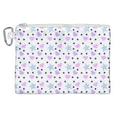 Hearts And Star Dot White Canvas Cosmetic Bag (xl)