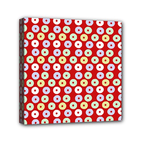 Eye Dots Red Pastel Mini Canvas 6  X 6  by snowwhitegirl