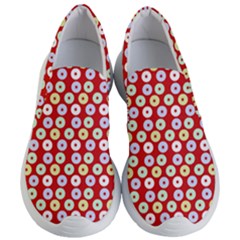 Eye Dots Red Pastel Women s Lightweight Slip Ons