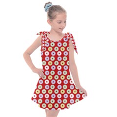 Eye Dots Red Pastel Kids  Tie Up Tunic Dress