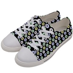 Eye Dots Black Pastel Women s Low Top Canvas Sneakers by snowwhitegirl