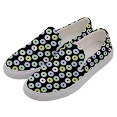 Eye Dots Black Pastel Men s Canvas Slip Ons by snowwhitegirl