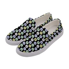 Eye Dots Black Pastel Women s Canvas Slip Ons by snowwhitegirl