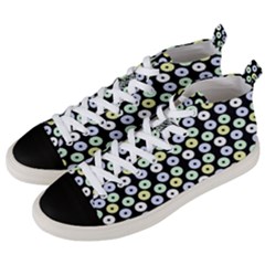 Eye Dots Black Pastel Men s Mid-top Canvas Sneakers