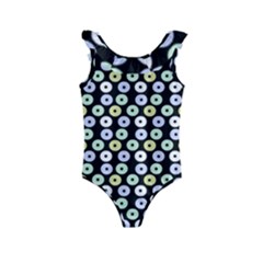 Eye Dots Black Pastel Kids  Frill Swimsuit