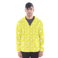 Hearts And Star Dot Yellow Hooded Windbreaker (men) by snowwhitegirl