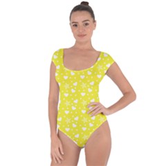 Hearts And Star Dot Yellow Short Sleeve Leotard  by snowwhitegirl