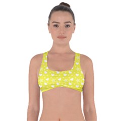 Hearts And Star Dot Yellow Got No Strings Sports Bra by snowwhitegirl