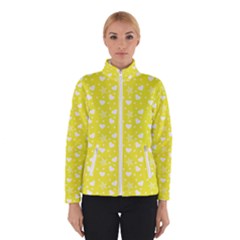 Hearts And Star Dot Yellow Winter Jacket by snowwhitegirl