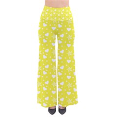 Hearts And Star Dot Yellow So Vintage Palazzo Pants by snowwhitegirl