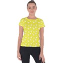 Hearts And Star Dot Yellow Short Sleeve Sports Top  View1