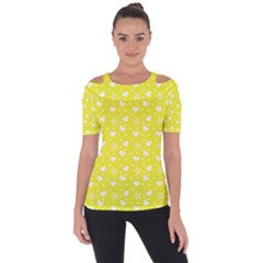 Hearts And Star Dot Yellow Short Sleeve Top by snowwhitegirl