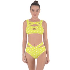 Hearts And Star Dot Yellow Bandaged Up Bikini Set  by snowwhitegirl