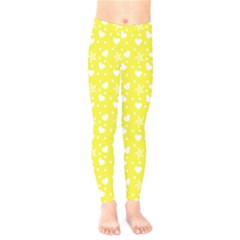 Hearts And Star Dot Yellow Kids  Legging by snowwhitegirl