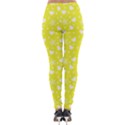 Hearts And Star Dot Yellow Lightweight Velour Leggings View2