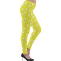 Hearts And Star Dot Yellow Lightweight Velour Leggings View4