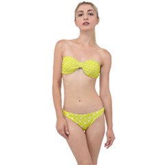 Hearts And Star Dot Yellow Classic Bandeau Bikini Set by snowwhitegirl