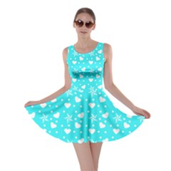 Hearts And Star Dot Blue Skater Dress by snowwhitegirl