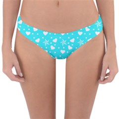 Hearts And Star Dot Blue Reversible Hipster Bikini Bottoms by snowwhitegirl