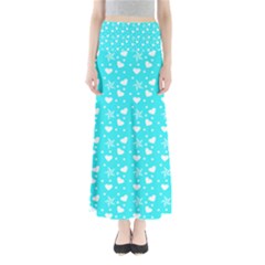 Hearts And Star Dot Blue Full Length Maxi Skirt by snowwhitegirl