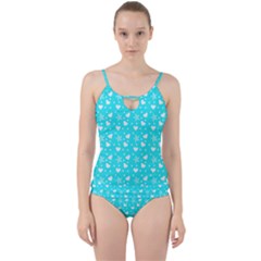 Hearts And Star Dot Blue Cut Out Top Tankini Set by snowwhitegirl