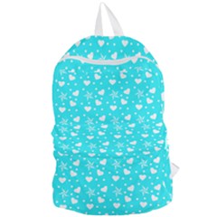 Hearts And Star Dot Blue Foldable Lightweight Backpack