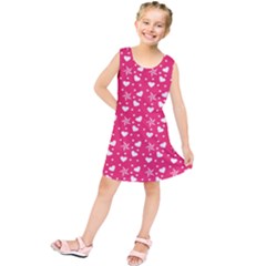 Hearts And Star Dot Pink Kids  Tunic Dress by snowwhitegirl