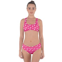 Hearts And Star Dot Pink Criss Cross Bikini Set by snowwhitegirl