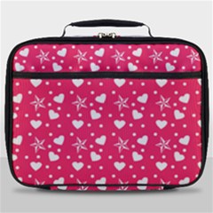 Hearts And Star Dot Pink Full Print Lunch Bag