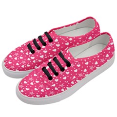 Hearts And Star Dot Pink Women s Classic Low Top Sneakers by snowwhitegirl