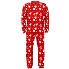 Hearts And Star Dot Red Onepiece Jumpsuit (men)  by snowwhitegirl