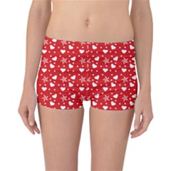 Hearts And Star Dot Red Reversible Boyleg Bikini Bottoms by snowwhitegirl