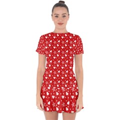 Hearts And Star Dot Red Drop Hem Mini Chiffon Dress by snowwhitegirl