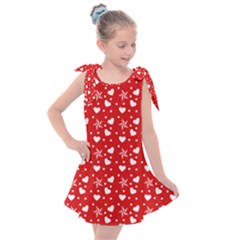 Hearts And Star Dot Red Kids  Tie Up Tunic Dress by snowwhitegirl