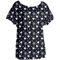 Hearts And Star Dot Black Women s Oversized Tee View1