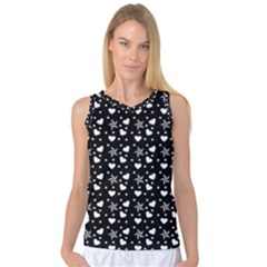 Hearts And Star Dot Black Women s Basketball Tank Top by snowwhitegirl