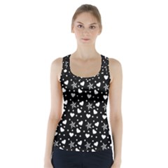 Hearts And Star Dot Black Racer Back Sports Top by snowwhitegirl