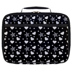 Hearts And Star Dot Black Full Print Lunch Bag