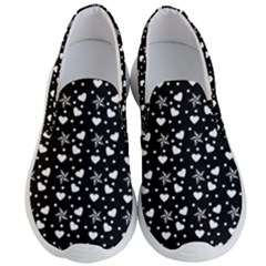 Hearts And Star Dot Black Men s Lightweight Slip Ons