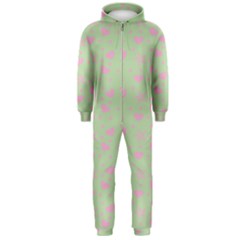 Hearts And Star Dot Green Hooded Jumpsuit (men)  by snowwhitegirl